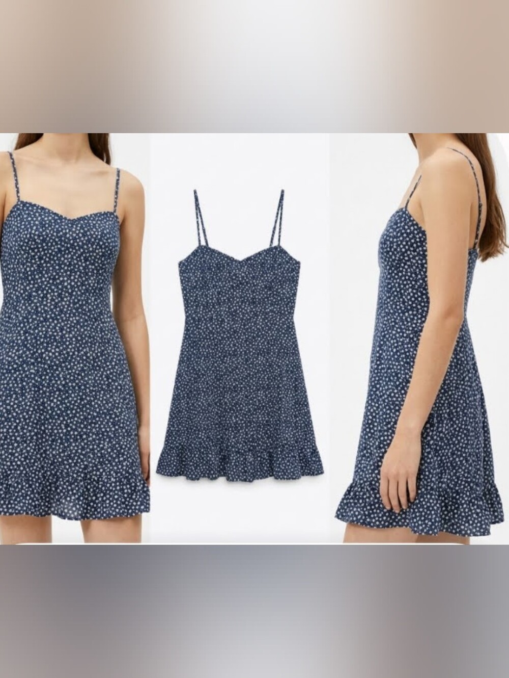 Forever 21 Navy and White Floral Dress